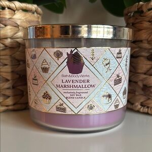Lavender Marshmallow 3-Wick Bath & Body Works Candle